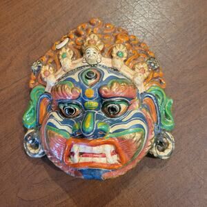Vintage Mahakala Ceremonial Mask Buddhist Tibet